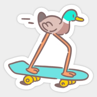 skateboard duck Sticker